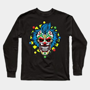 Dia De Los Muertos Creepy Clown Carnival Scary Long Sleeve T-Shirt